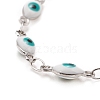 Enamel Horse Eye Link Chains Bracelet BJEW-P271-05P-03-2