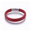 Microfiber Leather Braided Cord Bracelets Braided Cord Bracelets BJEW-E345-03B-1