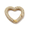 Brass Micro Pave Clear Cubic Zirconia Spring Gate Rings KK-G414-08G-1