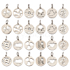  24Pcs 12 Styles 304 Stainless Steel Charms STAS-TA0002-31-10
