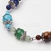 Natural & Synthetic Gemstone Beaded Bracelets BJEW-P065-11-2