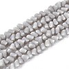 Frosted Opaque Glass Beads Strands GLAA-N017-4mm-21-1