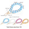 WADORN 4Pcs 4 Colors Transparent Resin Curb Chain Bag Strap FIND-WR0003-97-3