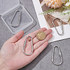 4Pcs 304 Stainless Steel Screw Carabiner Lock Charms STAS-UN0064-01-4