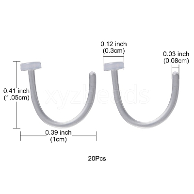Acrylic L-Shaped Nose Ring AJEW-YW0001-06J-1