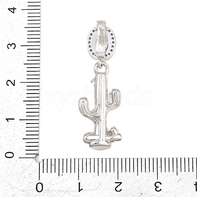 Brass Micro Pave Clear Cubic Zirconia Pendants KK-Z151-12P-02-1