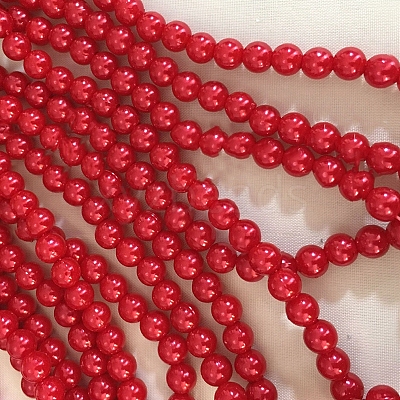 Resin Imitation Pearl Beads Strands LS-RESI-WH0038-23G-1