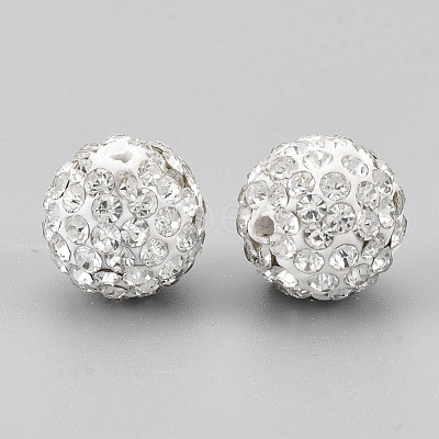 Handmade Polymer Clay Rhinestone Beads RB-S250-12mm-A14-1