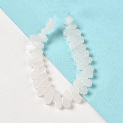 Natural White Jade Beads Strands G-B064-B28-1