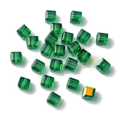 100Pcs Transparent Electroplate Glass Beads GLAA-K064-08A-AB02-1