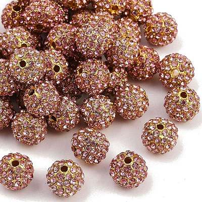 Alloy Rhinestone Beads RB-A034-10mm-A27G-1