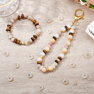 30Pcs Natural White Jade European Beads G-SP0001-01A-03-1