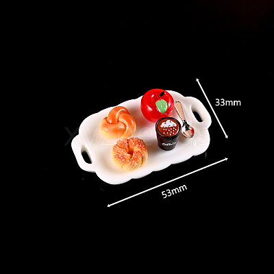 Resin Miniature Breakfast Set Ornaments DIY-H174-01J-1