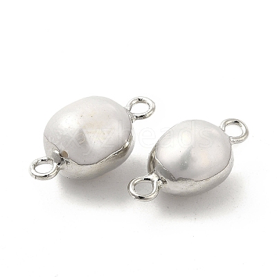 Natural Pearl Connector Charms PEAR-P004-50P-1