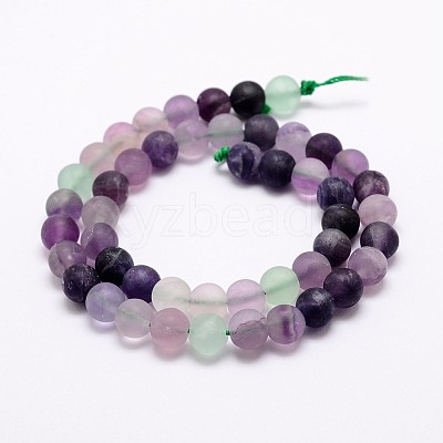 Natural Fluorite Bead Strands G-A163-06-8mm-1