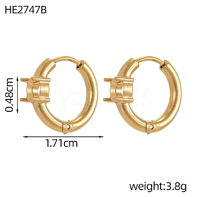 304 Stainless Steel Hoop Earring STAS-OY012-02G-1