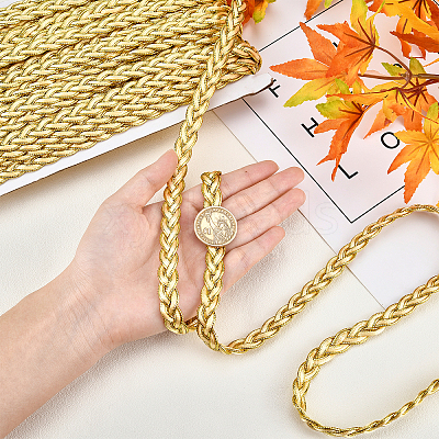 Polyester & Metallic Yarn Knitting Ribbon OCOR-WH0068-10B-WH-1