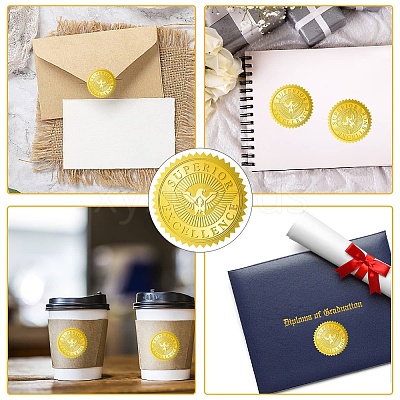 34 Sheets Self Adhesive Gold Foil Embossed Stickers DIY-WH0509-086-1