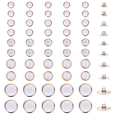 50Pcs 5 Styles Plastic Shank Buttons BUTT-TA0001-63-1