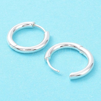 Rack Plating Brass Huggie Hoop Earrings EJEW-B027-04S-1