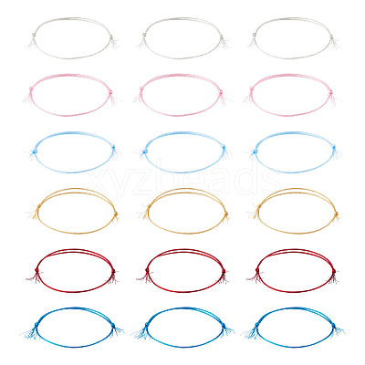 30Pcs 6 Colors Polyester Braided Cord Bracelet Making AJEW-TA00047-1
