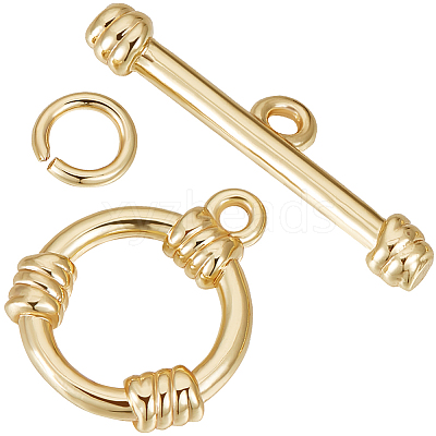 10Pcs Rack Plating Brass Toggle Clasps KK-BBC0013-29-1