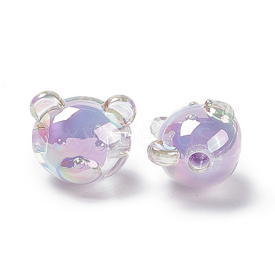 UV Plating Rainbow Iridescent Acrylic Beads X1-OACR-H015-11F-1