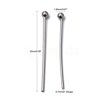 Tarnish Resistant 304 Stainless Steel Ball Head pins STAS-M010-25mm-01-1
