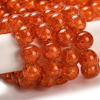 Spray Painted Crackle Glass Beads Strands CCG-Q001-10mm-09-1
