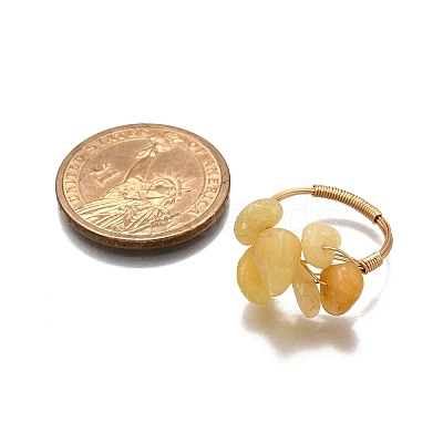 Natural Topaz Jade Finger Rings for Women RJEW-TA00202-04-1