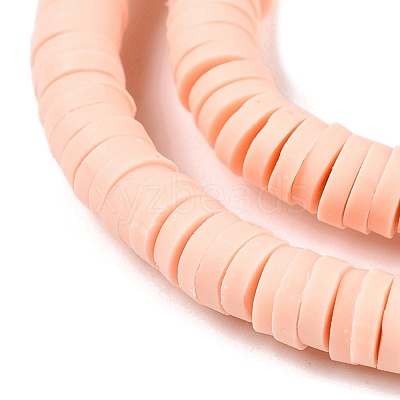 Flat Round Handmade Polymer Clay Bead Spacers CLAY-R067-3.0mm-13-1