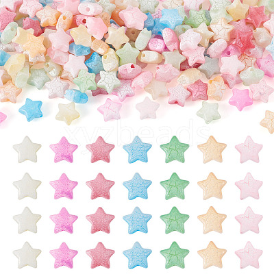 300Pcs Crackle Opaque Acrylic Beads OACR-TA0004-60-1