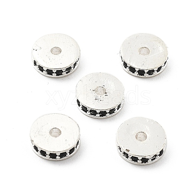 Brass Micro Pave Cubic Zirconia Beads KK-R216-15S-01-1