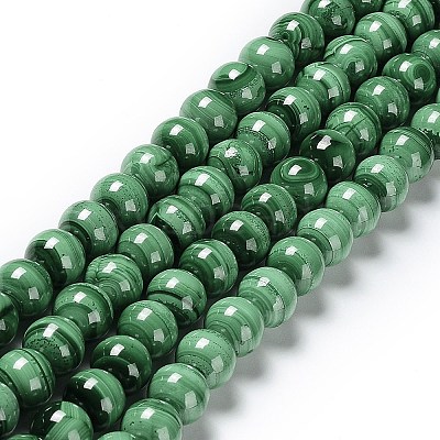 Natural Malachite Beads Strands G-F571-27AB1-6mm-1