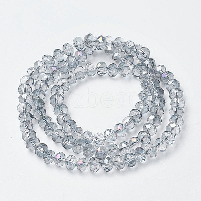 Electroplate Transparent Glass Beads Strands EGLA-A034-T2mm-F10-1