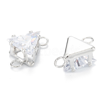 Brass Clear Cubic Zirconia Links ZIRC-G170-08-1