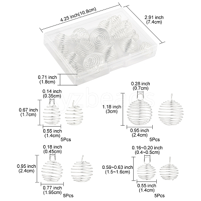 20Pcs 4 Styles Iron Wire Pendants FIND-FS0003-39-1