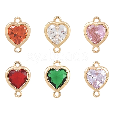 6Pcs 6 Colors K9 Glass Connector Charms FIND-YW0010-80-1