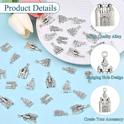 50Pcs 5 Styles Tibetan Style Zinc Alloy Pendants TIBEP-YW0002-36-1