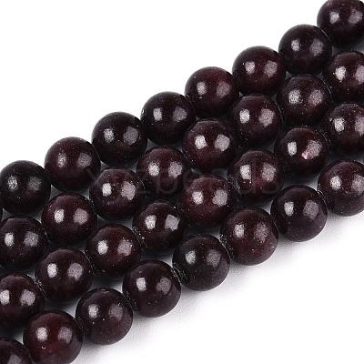 Dyed Natural Mashan Jade Round Beads Strands G-T139-6mm-67I-1