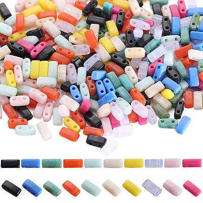 1000pcs 10 Colors Opaque Acrylic Slide Charms OACR-SC0001-37B-1