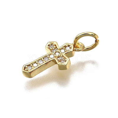 Brass Micro Pave Cubic Zirconia Pendants KK-Z100-39G-04-1
