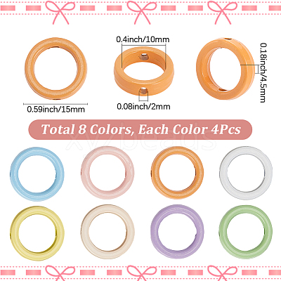 32Pcs 8 Colors Baking Paint Alloy Bead Frame FIND-SP0004-50C-1