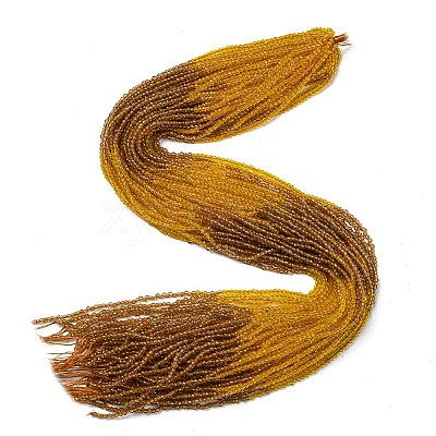 Transparent Gradient Color Glass Beads Strands GLAA-H021-01A-35-1
