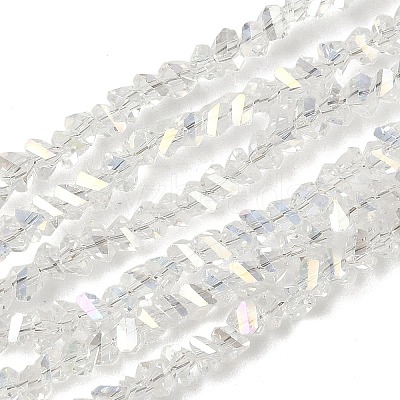 Electroplate Transparent Glass Beads Strands EGLA-P061-04C-AB16-1