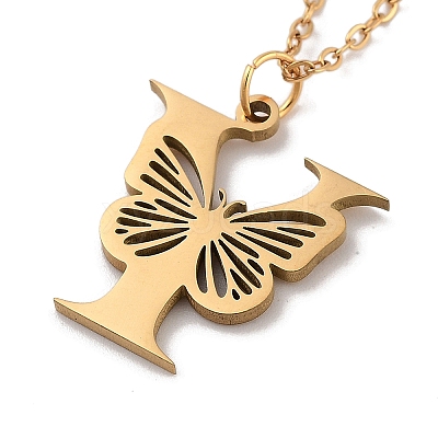 PVD Vacuum Plating 201 Stainless Steel Necklaces NJEW-R267-01Y-G-1