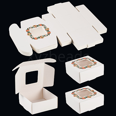 White Cardstock Flower Printed Paper Packaging Mailer Boxes CON-TAC0022-01-1