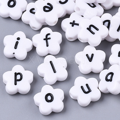 Opaque Spray Painted Acrylic Beads SACR-N009-21-1