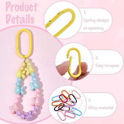 18Pcs 9 Colors Alloy Spring Gate Rings FIND-SC0022-16-1