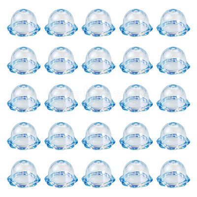 30Pcs UV Plating Acrylic Bead Caps PACR-TA0001-20B-1